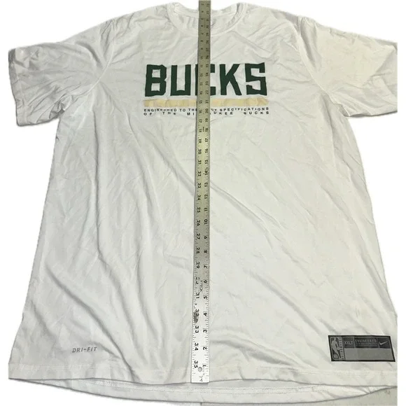 Milwaukee Bucks NBA Team Issue Nike Dri-Fit Practice T-Shirt Size 2XLT White - Picture 4 of 5